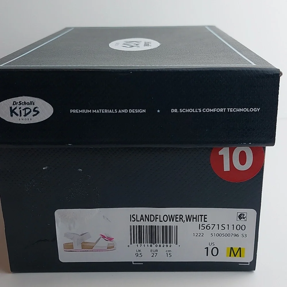 Dr scholls lsland flower‎ sandal toddler Girls White size 10